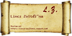 Lincz Zoltána névjegykártya